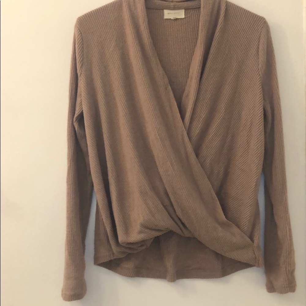 Mauve Wrap Style Sweater